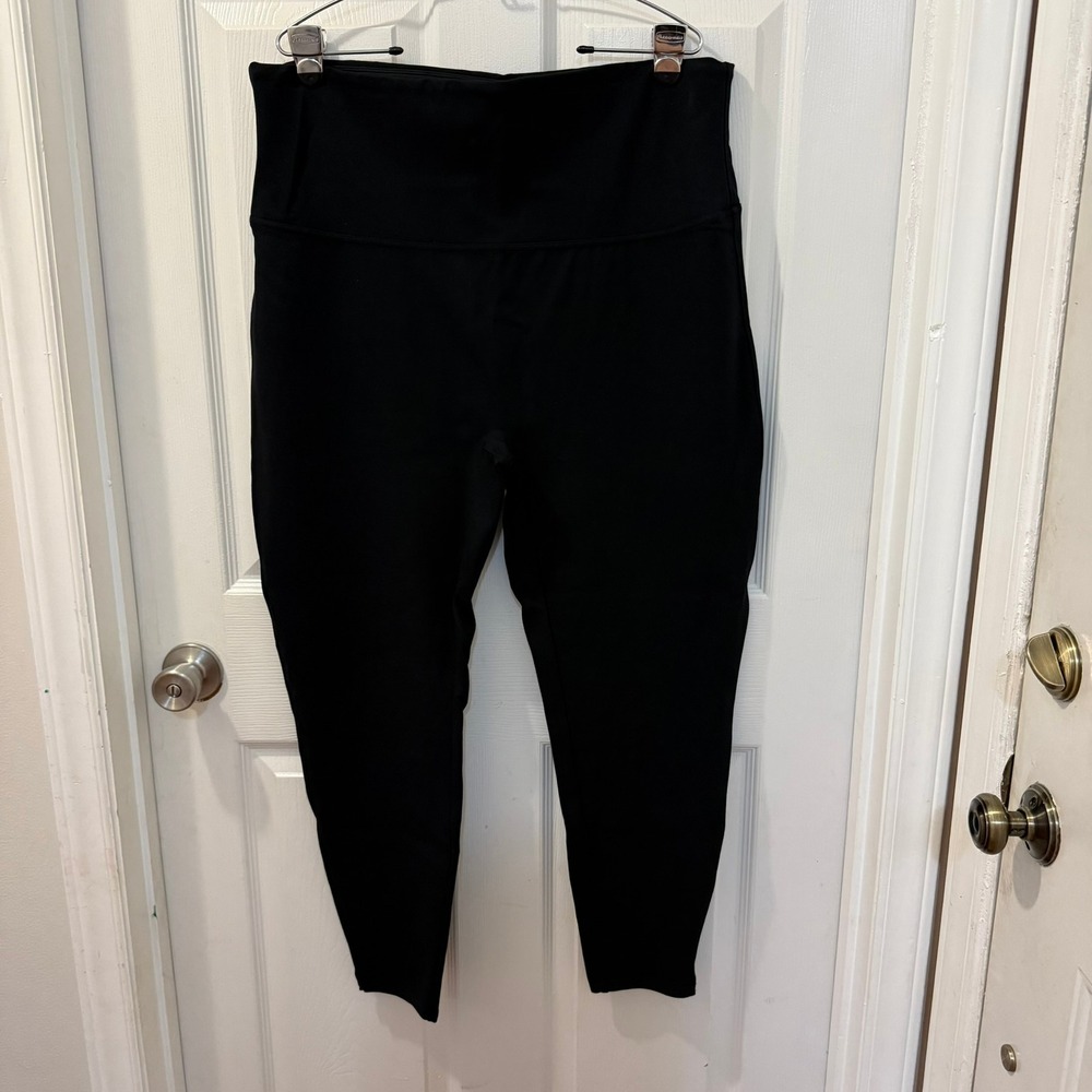 SPANX‎ 3x Plus Black Ponte Ankle Length High Waisted Shaping Leggings Womens